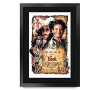 HWC Trading FR A3 Hook Robin Williams, Dustin Hoffman Gifts - Póster impreso con autógrafo firmado para fanáticos de la película, A3 enmarcado