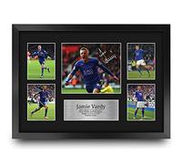 HWC Trading FR A3 Jamie Vardy Leicester City Gifts - Imagen de autógrafo firmada para aficionados y aficionados al fútbol - A3 enmarcado