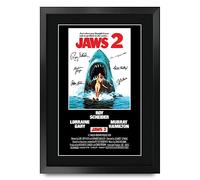 HWC Trading FR A3 Jaws 2 Los Regalos Imprimieron El Cartel Firmaron La Imagen Del Autógrafo Para Los Fans De La Memorabilia De La Película - A3 Enmarcado