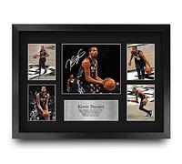 HWC Trading FR A3 Kevin Durant Brooklyn Nets Los Regalos Imprimieron La Exhibición Firmada De La Presentación Del Autógrafo Para Los Fans De Los Recuerdos Del Baloncesto - A3 Enmarcado