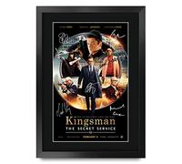 HWC Trading FR A3 Kingsman The Secret Service Taron Egerton, Colin Firth Los Regalos Imprimieron El Cartel Firmaron La Imagen Del Autógrafo Para Los Fans De La Memorabilia De La Película - A3 Framed