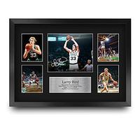 HWC Trading FR A3 Larry Bird Celtics Los Regalos Imprimieron La Exhibición Firmada De La Presentación Del Autógrafo Para Los Fans De Los Recuerdos Del Baloncesto - A3 Enmarcado
