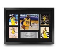 HWC Trading FR A3 LeBron James Lakers Los Regalos Imprimieron La Exhibición Firmada De La Presentación Del Autógrafo Para Los Fans De Los Recuerdos Del Baloncesto - A3 Enmarcado