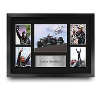 HWC Trading FR A3 Lewis Hamilton Exhibición Firmada Impresa De La Presentación Del Autógrafo De Los Regalos Para Los Fans Que Compiten Con De La Fórmula 1 De F1 - A3 Enmarcado