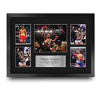 HWC Trading FR A3 Manny Pacquiao Boxing Regalos Impresos Con Autógrafos Firmados Para Los Fanáticos De Los Recuerdos Del Boxeador - A3 Framed