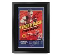 HWC Trading FR A3 Mike Tyson vs Buster Douglas 1990 Bout Regalos Impresos Cartel De Autógrafos Firmado Para Los Fanáticos De Los Recuerdos De Boxeador - A3 Enmarcado