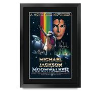 HWC Trading FR A3 Moonwalker Michael Jackson Los Regalos Imprimieron El Cartel Firmaron La Imagen Del Autógrafo Para Los Fans De La Memorabilia De La Película - A3 Framed