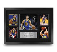 HWC Trading FR A3 Steph Curry Golden State Warriors Los Regalos Imprimieron La Exhibición Firmada De La Presentación Del Autógrafo Para Los Fans De Los Recuerdos Del Baloncesto - A3 Enmarcado
