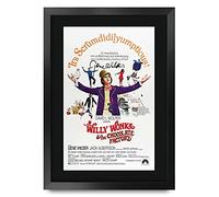 HWC Trading FR A3 Willy Wonka and the Chocolate Factory Gene Wilder Gifts - Póster impreso con autógrafo firmado para los fanáticos de la película, A3 enmarcado