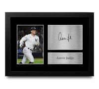 HWC Trading FR A4 Aaron Judge New York Yankees Los Regalos Imprimieron La Imagen Firmada Del Autógrafo Para Los Fans De Los Recuerdos Del Béisbol - A4 Enmarcado