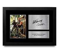HWC Trading FR A4 Arnold Schwarzenegger & Carl Weathers Predator Los Regalos Imprimieron La Imagen Firmada Del Autógrafo Para Los Fans De La Memorabilia De La Película - A4 Framed