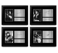 HWC Trading FR A4 Beatles Collection of All 4 Los Regalos Imprimieron La Imagen Firmada Del Autógrafo Para Los Fans De Los Recuerdos De La Música - A4 Enmarcado