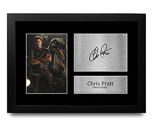 HWC Trading FR A4 Chris Pratt Jurassic World - A4 Framed Los Regalos Imprimieron La Imagen Firmada Del Autógrafo Para Los Fans De La Memorabilia De La Película - A4 Enmarcado