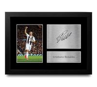 HWC Trading FR A4 Cristiano Ronaldo Juventus Regalos Impresos Imagen De Autógrafo Firmado Para Los Aficionados Al Fútbol Y Partidarios - A4 Enmarcado