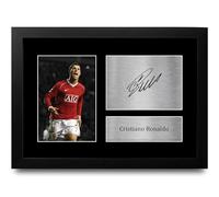HWC Trading FR A4 Cristiano Ronaldo Regalos Impresos Imagen De Autógrafo Firmado Para Los Aficionados Al Fútbol Y Partidarios - A4 Enmarcado