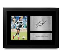 HWC Trading FR A4 Cristiano Ronaldo Sporting Lisbon Regalos Impresos Imagen De Autógrafo Firmado Para Los Aficionados Al Fútbol Y Partidarios - A4 Enmarcado