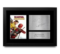 HWC Trading FR A4 Deadpool & Wolverine Reynolds & Jackman Los Regalos Imprimieron La Imagen Firmada Del Autógrafo Para Los Fans De La Memorabilia De La Película - A4 Enmarcado