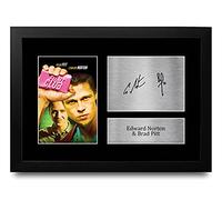 HWC Trading FR A4 Edward Norton & Brad Pitt Fight Club Los Regalos Imprimieron La Imagen Firmada Del Autógrafo Para Los Fans De La Memorabilia De La Película - A4 Framed
