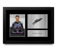 HWC Trading FR A4 Esteban Ocon Alpine Los Regalos Imprimieron La Imagen Firmada Del Autógrafo Para Los Fanáticos De Las Carreras De La Fórmula 1 De F1 - A4 Enmarcado