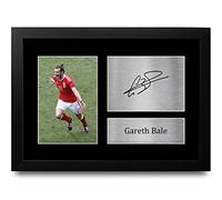 HWC Trading FR A4 Gareth Bale Wales Regalos Impresos Imagen De Autógrafo Firmado Para Los Aficionados Al Fútbol Y Partidarios - A4 Framed