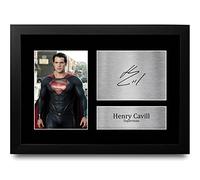 HWC Trading FR A4 Henry Cavill DCEU Superman Los Regalos Imprimieron La Imagen Firmada Del Autógrafo Para Los Fans De La Memorabilia De La Película - A4 Enmarcado