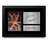 HWC Trading FR A4 Hulk Hogan & The Ultimate Warrior Los Regalos Imprimieron La Imagen Firmada Del Autógrafo Para Los Fans De Los Recuerdos De Wwe Y De Wwf - A4 Enmarcado