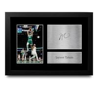 HWC Trading FR A4 Jayson Tatum Boston Celtics Basketball Los Regalos Imprimieron La Imagen Firmada Del Autógrafo Para Los Fans De Los Recuerdos Del Baloncesto - A4 Enmarcado