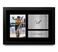 HWC Trading FR A4 Jonas Vingegaard Los Regalos Imprimieron La Imagen Firmada Del Autógrafo Para Los Fans De Los Recuerdos De Ciclismo - A4 Enmarcado