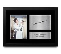 HWC Trading FR A4 Julie Andrews Mary Poppins - A4 Framed Los Regalos Imprimieron La Imagen Firmada Del Autógrafo Para Los Fans De La Memorabilia De La Película - A4 Enmarcado