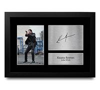 HWC Trading FR A4 Keanu Reeves John Wick - A4 Framed Los Regalos Imprimieron La Imagen Firmada Del Autógrafo Para Los Fans De La Memorabilia De La Película - A4 Enmarcado
