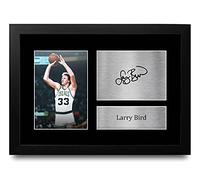 HWC Trading FR A4 Larry Bird Celtics Los Regalos Imprimieron La Imagen Firmada Del Autógrafo Para Los Fans De Los Recuerdos Del Baloncesto - A4 Framed