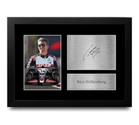 HWC Trading FR A4 Nico Hulkenberg Team Haas Los Regalos Imprimieron La Imagen Firmada Del Autógrafo Para Los Fanáticos De Las Carreras De La Fórmula 1 De F1 - A4 Enmarcado