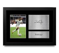 HWC Trading FR A4 Rodrygo Real Madrid Regalos Impresos Imagen De Autógrafo Firmado Para Los Aficionados Al Fútbol Y Partidarios - A4 Enmarcado
