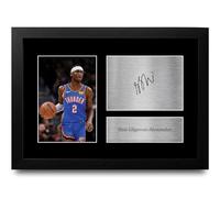 HWC Trading FR A4 Shai Gilgeous-Alexander Oklahoma City Thunder Basketball Los Regalos Imprimieron La Imagen Firmada Del Autógrafo Para Los Fans De Los Recuerdos Del Baloncesto - A4 Enmarcado