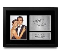 HWC Trading FR A4 Timothy Dalton & Carey Lowell James Bond Licence To Kill Los Regalos Imprimieron La Imagen Firmada Del Autógrafo Para Los Fans De La Memorabilia De La Película - A4 Framed