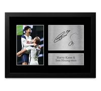 HWC Trading FR - Foto de autógrafo firmada A4 de Harry Kane & Son Heung-min Gifts para aficionados y aficionados al fútbol, enmarcada en tamaño A4