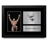 HWC Trading FR - Foto de autógrafo firmada A4 de Ronnie Coleman Mr Olympia Gifts para fanáticos de culturismo, marco A4
