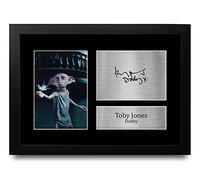 HWC Trading FR - Foto de autógrafo firmada A4 de Toby Jones Harry Potter Dobby Gifts para fanáticos de la película, enmarcada en tamaño A4