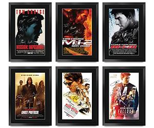 HWC Trading Fr Misión Imposible A3 Colección X 6 Imagen Autógrafo Firmado Impreso Cartel Para Los Aficionados Recuerdos De Películas De Películas Pósteres Regalos De Tom Cruise - Enmarcado A3