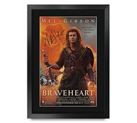 HWC Trading FR - Póster impreso A3 de Braveheart Mel Gibson Gifts con autógrafo firmado para fanáticos de la película, enmarcado en A3