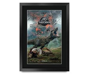 HWC Trading FR - Póster impreso A3 de Jurassic World 2 Chris Pratt Gifts con autógrafo firmado para fanáticos de la película, enmarcado A3
