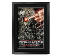HWC Trading FR - Póster impreso A3 de Terminator 5 Salvation Schwarzenegger, con autógrafo firmado para fanáticos de la película, enmarcado A3