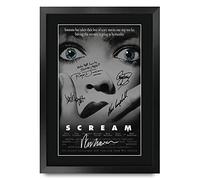 HWC Trading FR - Póster impreso A3 Scream 1 Gifts firmado con autógrafo para fanáticos de la película, enmarcado A3