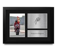 HWC Trading Francesco Bagnaia Ducati MOTO GP Regalos Impresos Imagen De Autógrafo Firmado Para Los Fanáticos De Las Carreras De Motogp - A4 Enmarcado