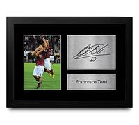HWC Trading Francesco Totti A4 Enmarcado Regalo De Visualización De Fotos De Impresión De Imagen Impresa Autógrafo Firmado Por Roma Los Aficionados Al Fútbol