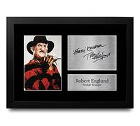 HWC Trading Freddy Krueger A4 Enmarcado Regalo De Visualización De Fotos De Impresión De Imagen Impresa Autógrafo Firmado Por Robert Englund Los Aficionados Al Cine