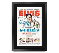 HWC Trading G.I. Blues Elvis Presley Los Regalos Imprimieron El Cartel Firmaron La Imagen Del Autógrafo Para Los Fans De La Memorabilia De La Película - A3 Enmarcado