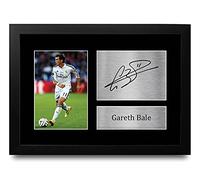 HWC Trading Gareth Bale A4 Enmarcado Regalo De Visualización De Fotos De Impresión De Imagen Impresa Autógrafo Firmado Por Real Madrid Los Aficionados Al Fútbol
