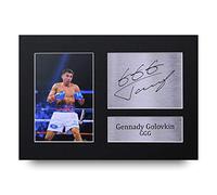 HWC Trading Gennady Golovkin A4 Sin Marco Regalo De Visualización De Fotos De Impresión De Imagen Impresa Autógrafo Firmado Por Ggg Triple G Los Fanáticos Del Boxeo