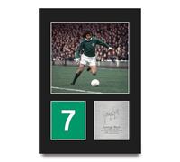 HWC Trading George Best Ireland Regalos Impresos Imagen De Autógrafo Firmado Para Los Aficionados Al Fútbol Y Partidarios - A4 Retrato
